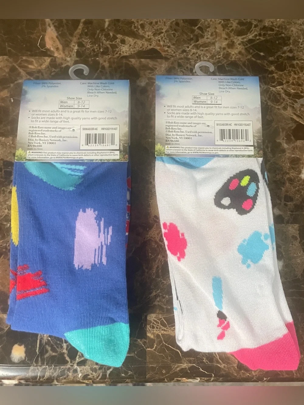 Bob Ross The Joy of Painting Crew Socks   Artistic Pack unisex NWT